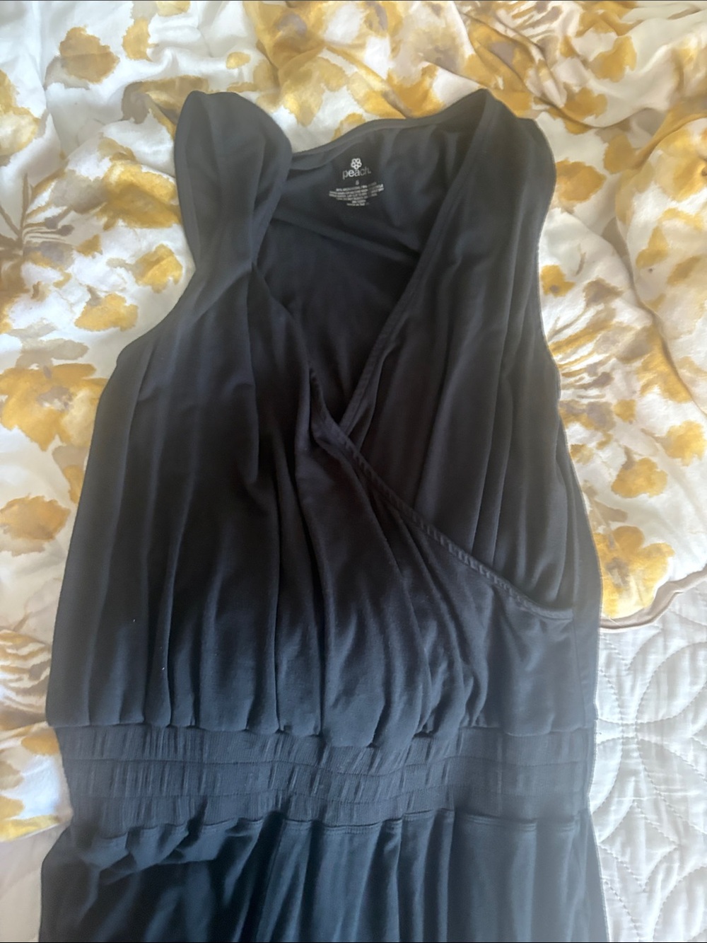 Peach Black Sleeveless Wrap Jumpsuit - Small - Picture 3 of 3